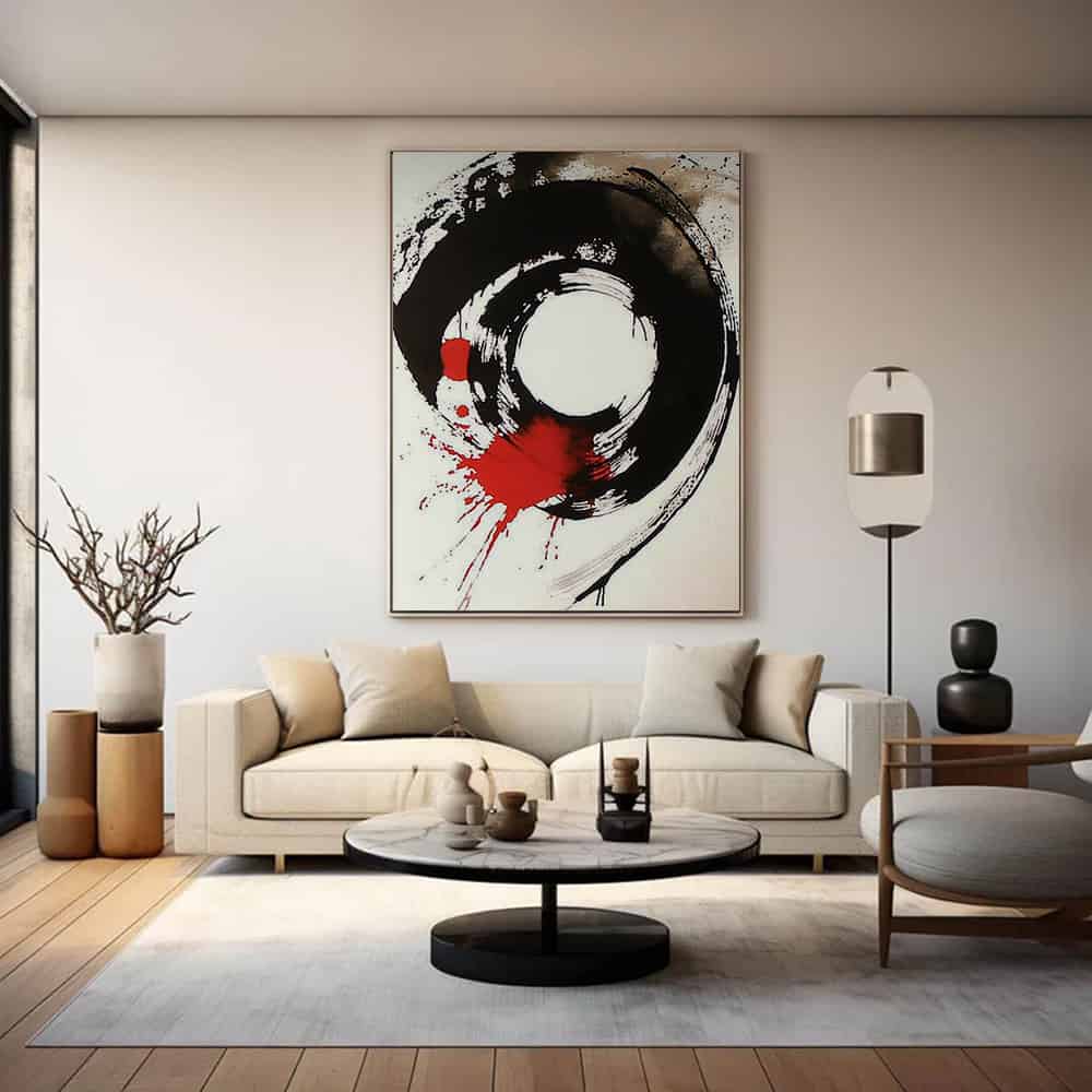 WABI SABI WALL ART "CRIMSON ENSŌ"