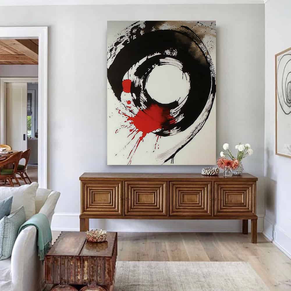 WABI SABI WALL ART "CRIMSON ENSŌ"