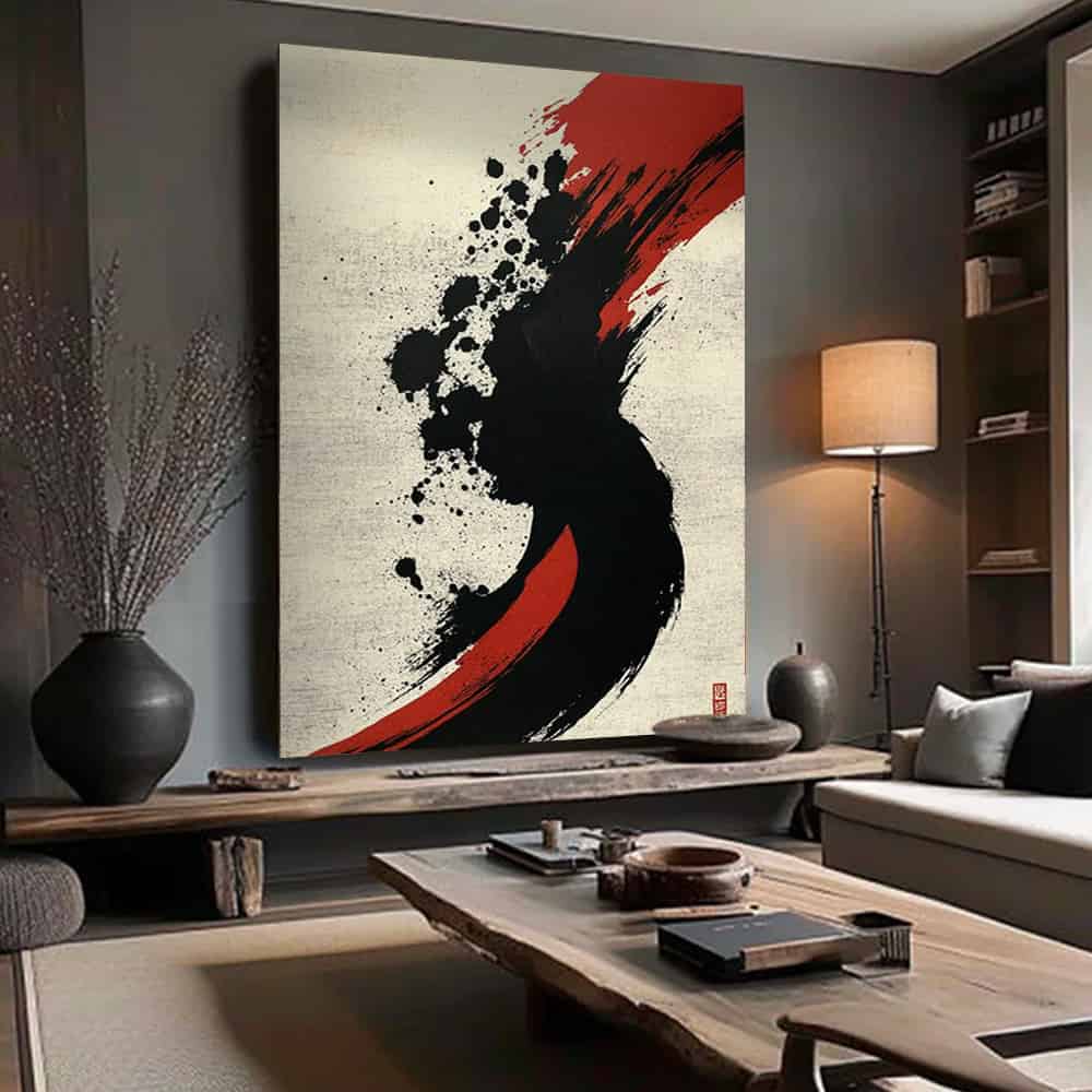 WABI SABI WALL ART "CRIMSON TRACE"