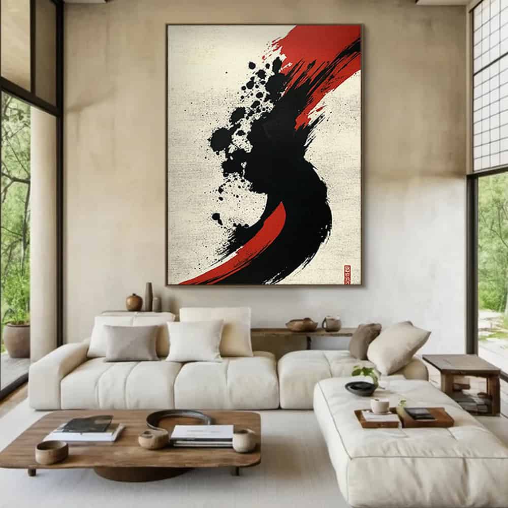 WABI SABI WALL ART "CRIMSON TRACE"