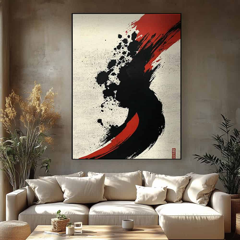 WABI SABI WALL ART "CRIMSON TRACE"